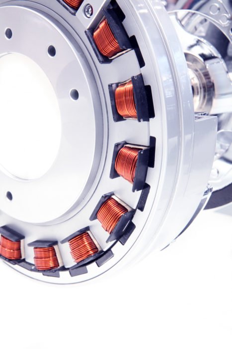 Close on white modern electronic motor