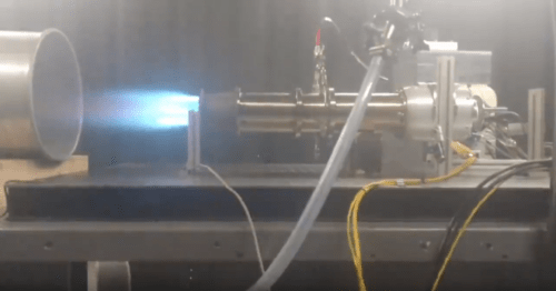 Blue flame coming out of test device