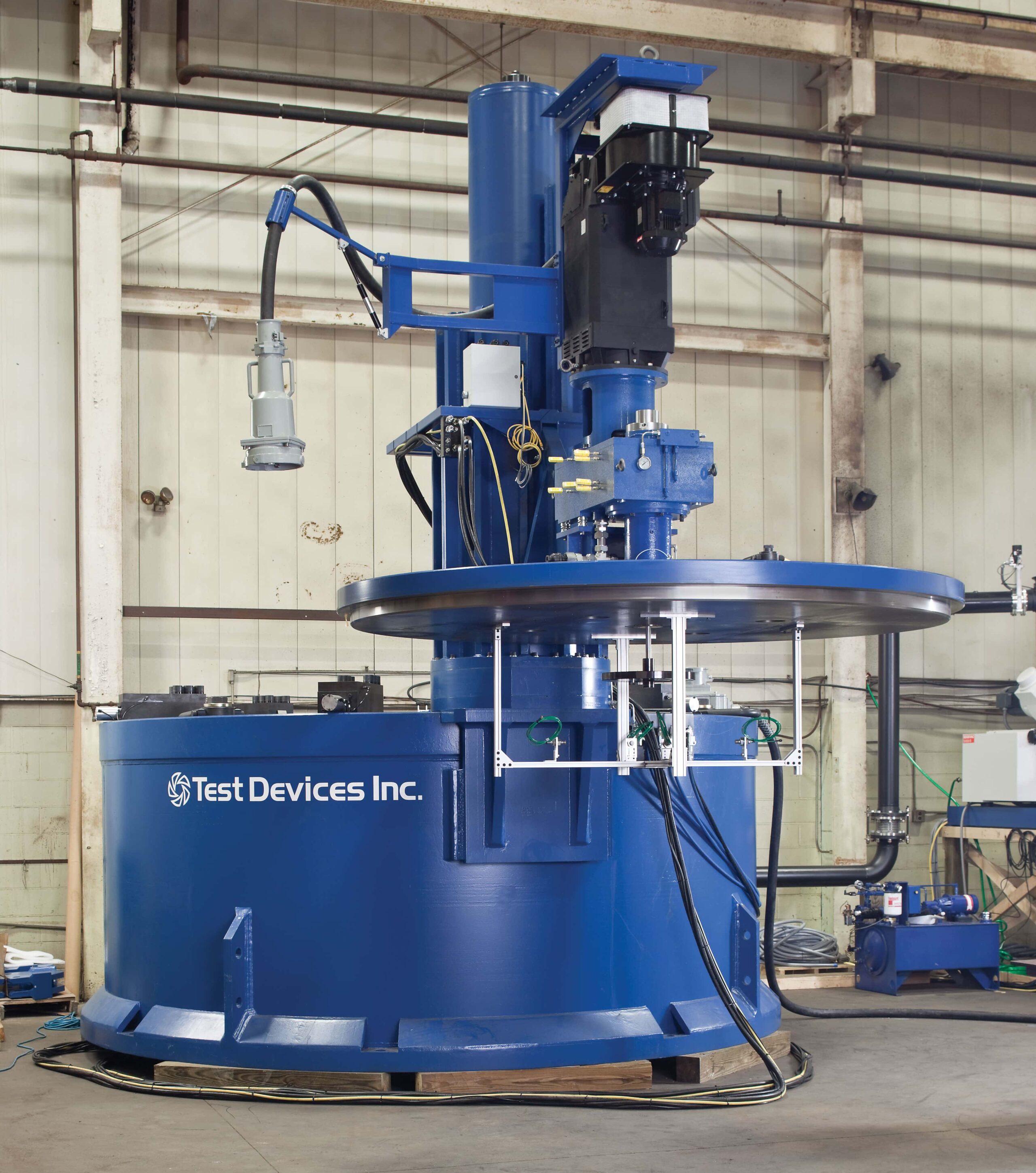 Blue Test Devices spin pit in facility