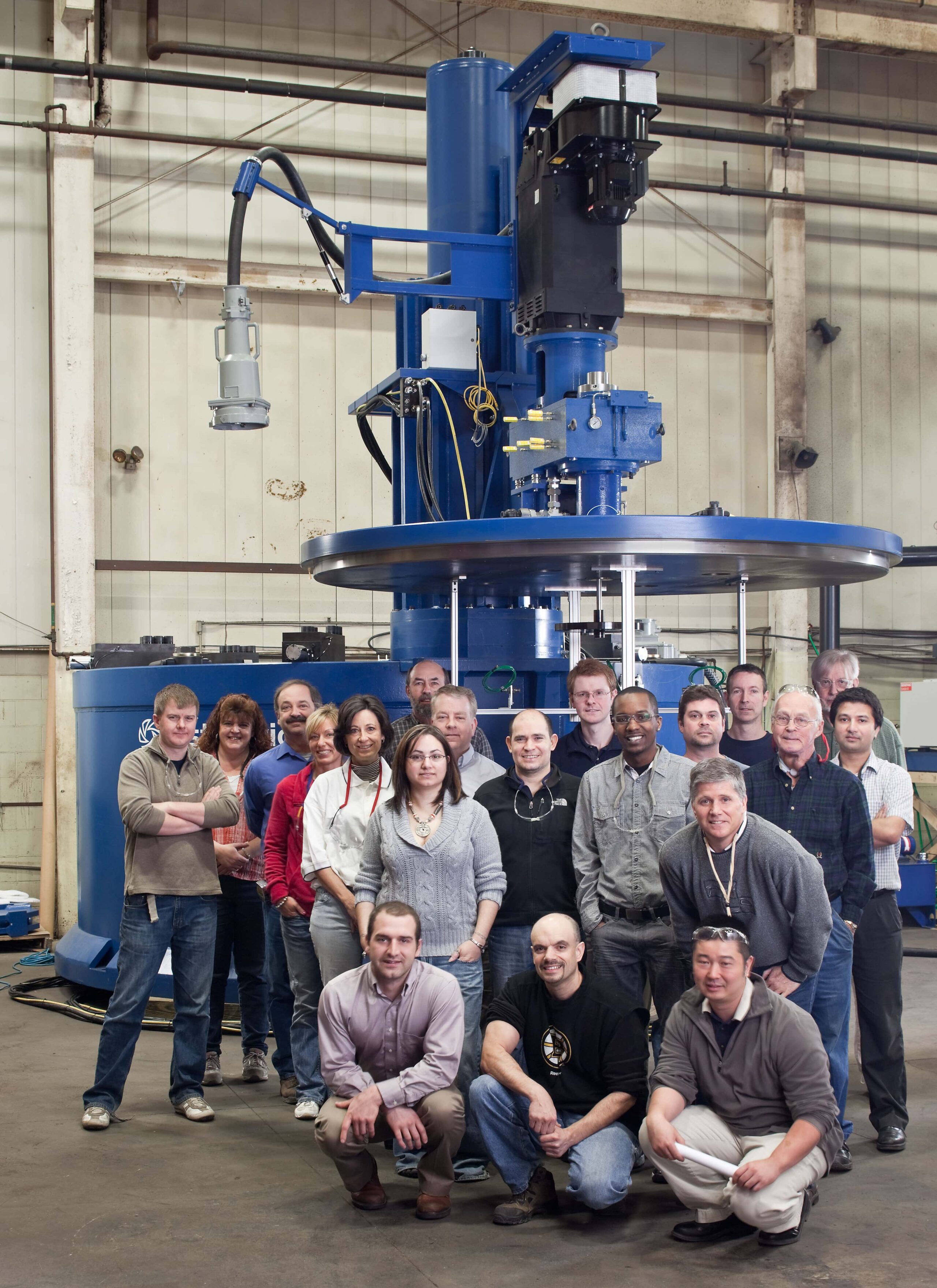 Spin testing team in spin testing facility