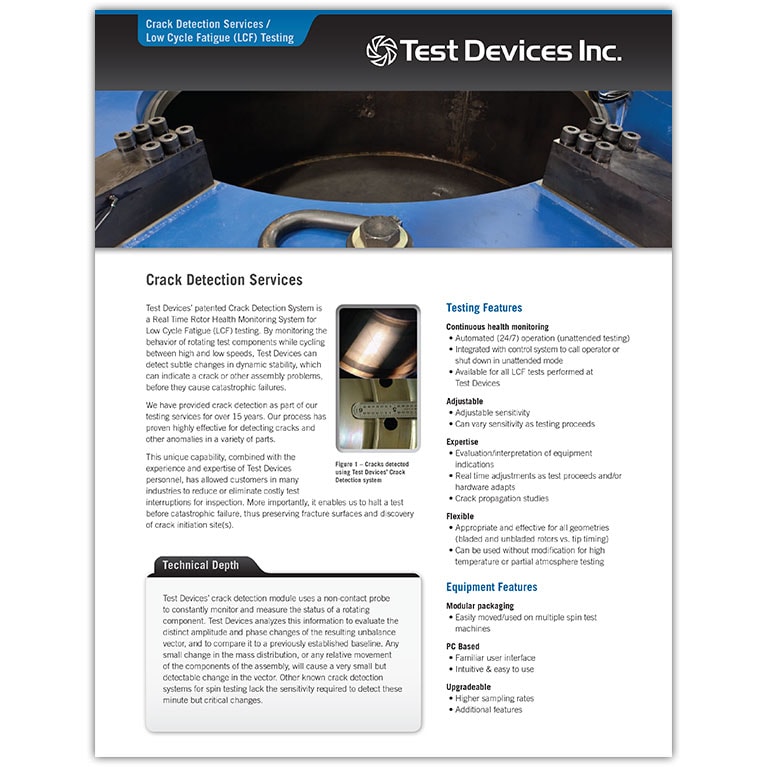 Crack Detection Services one sheeter