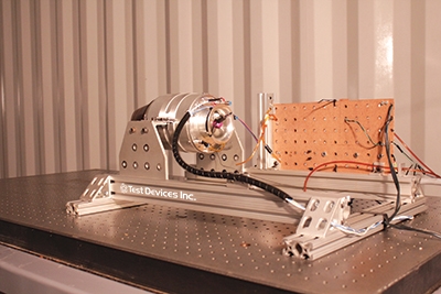 Small image of turbine on Test Devices Inc. testing machine
