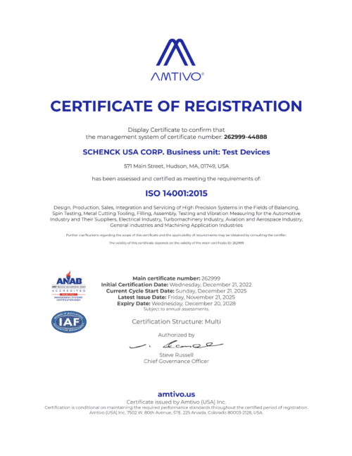 14001 ISO Certificate
