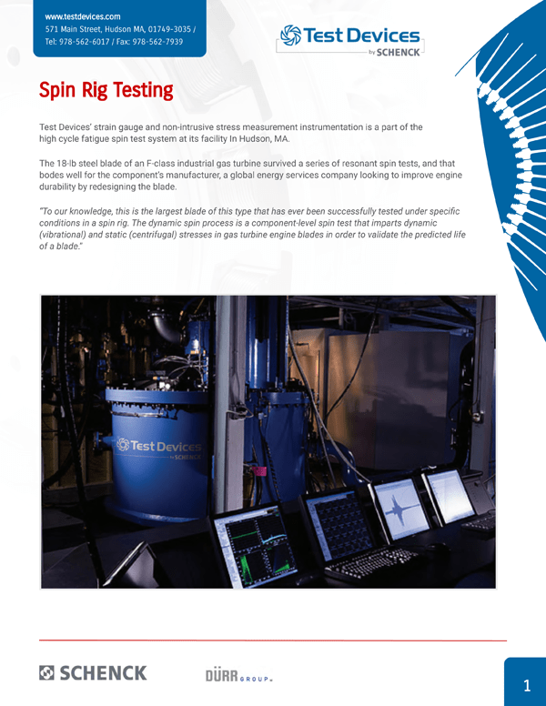 Spin Rig Testing one sheeter