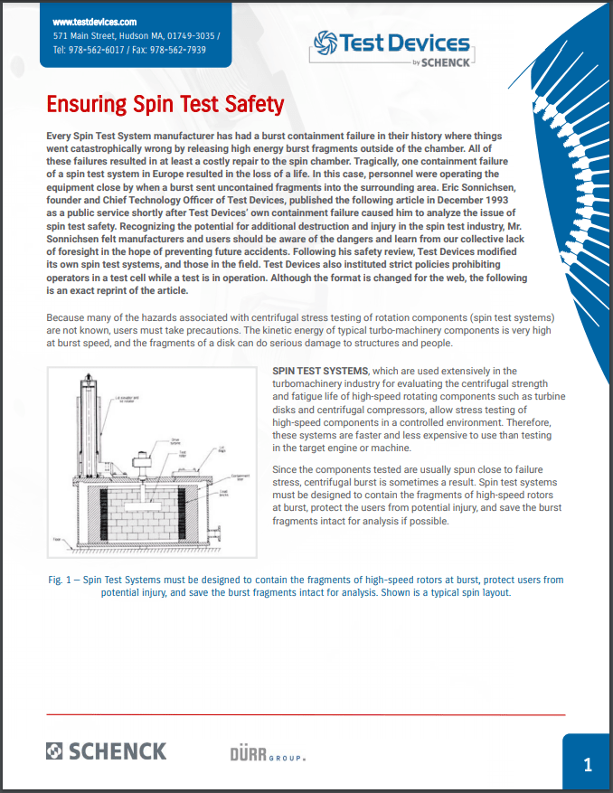 Ensuring Spin Test Safety one sheeter