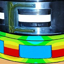 Figure 3 - FEA and instrumented disk