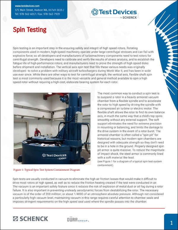 Spin Testing Systems